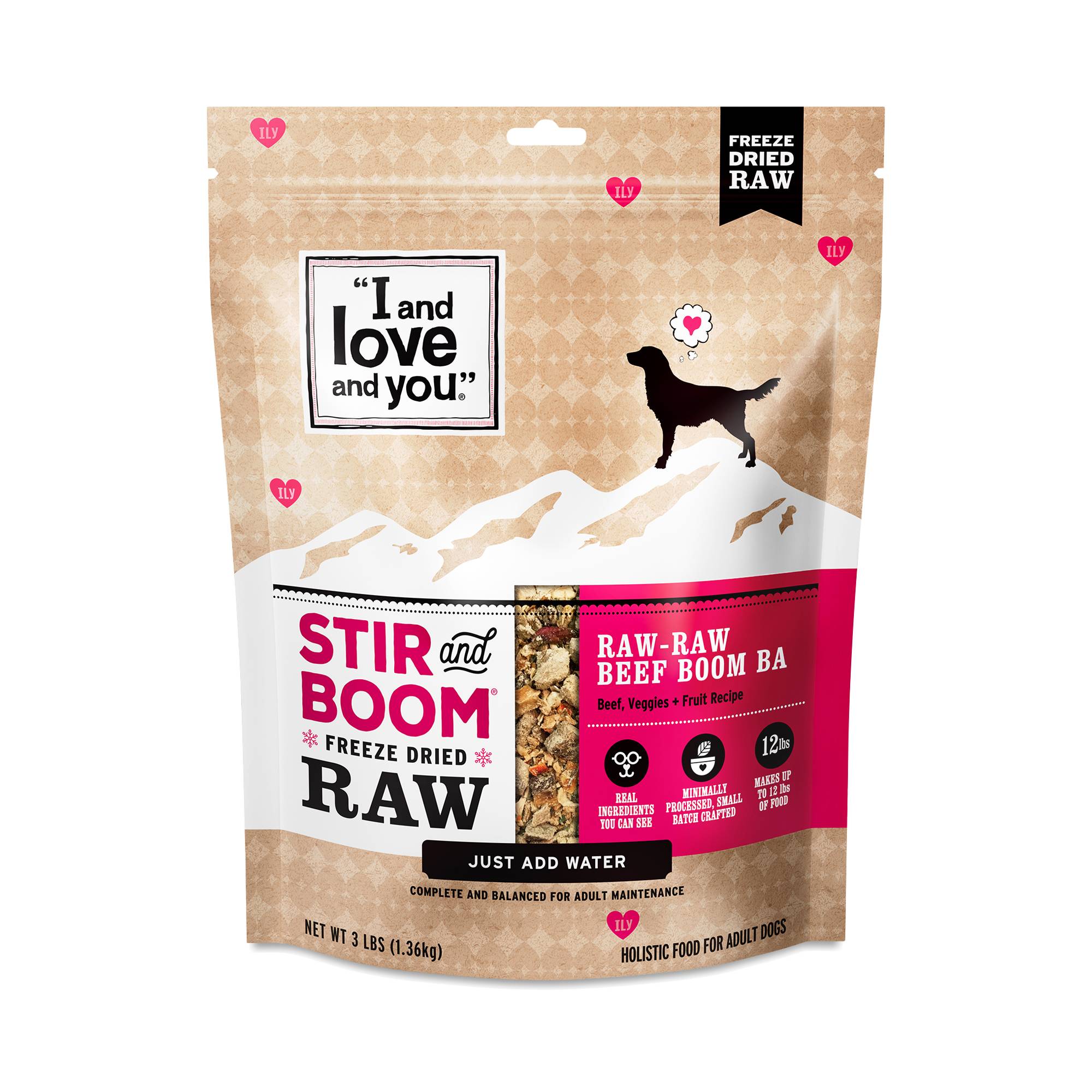 Stir & Boom Freeze Dried Raw Dog Food, Beef