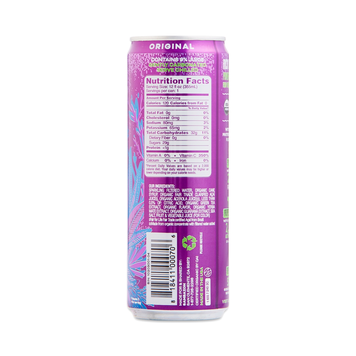 Acai Berry Amazon Energy Drink by Sambazon Thrive Market
