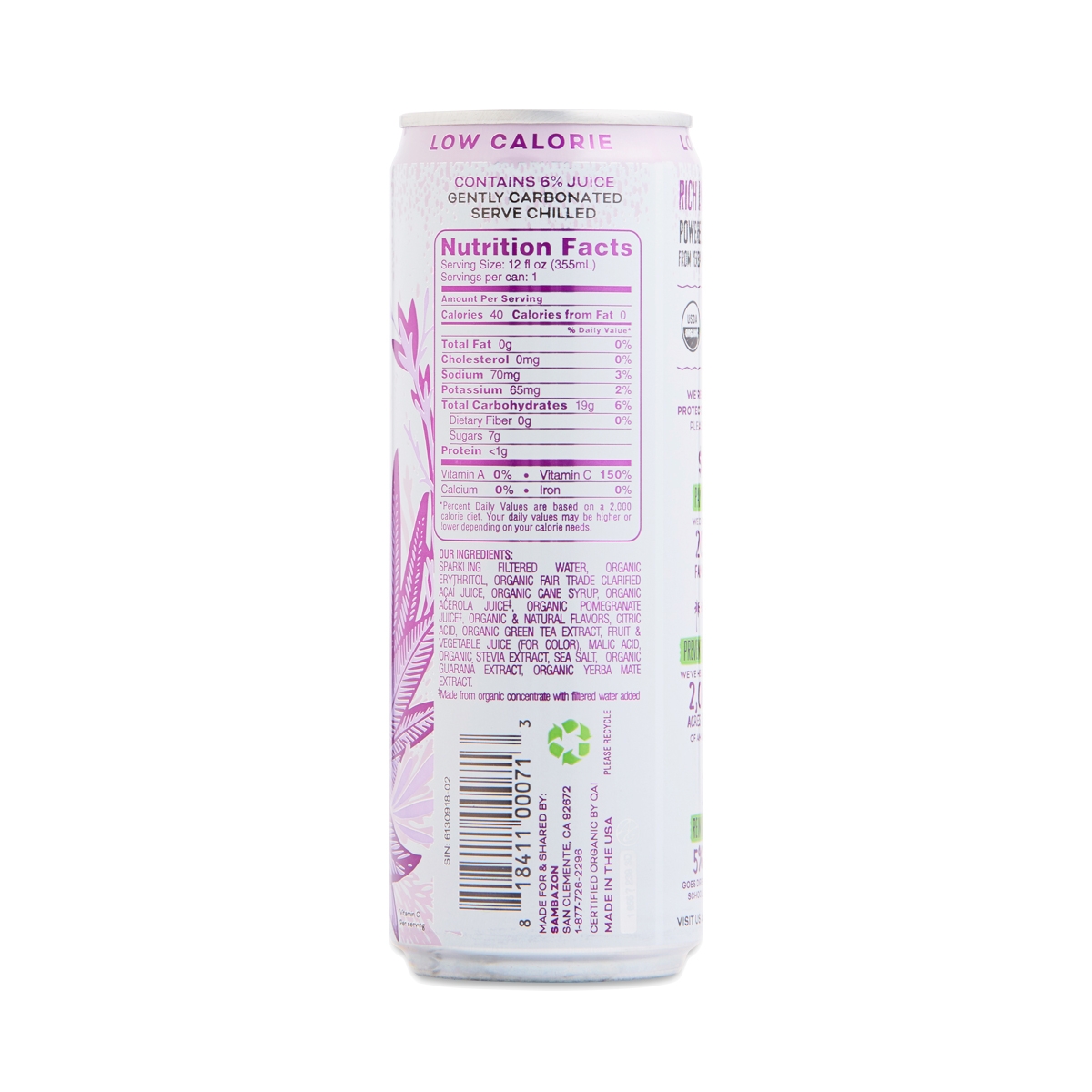 Acai Berry Energy Drinks by Sambazon Thrive Market