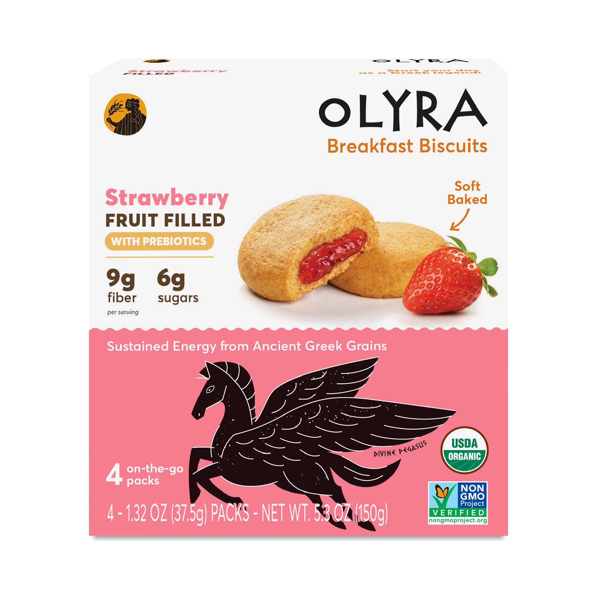 Organic Breakfast Biscuits, Strawberry Fruit Filled