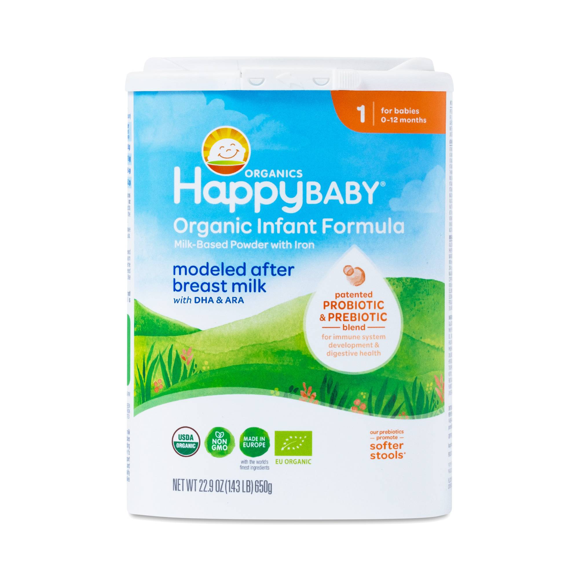 Happy Baby Stage 1 Organic Infant Milk-Based Formula with Iron