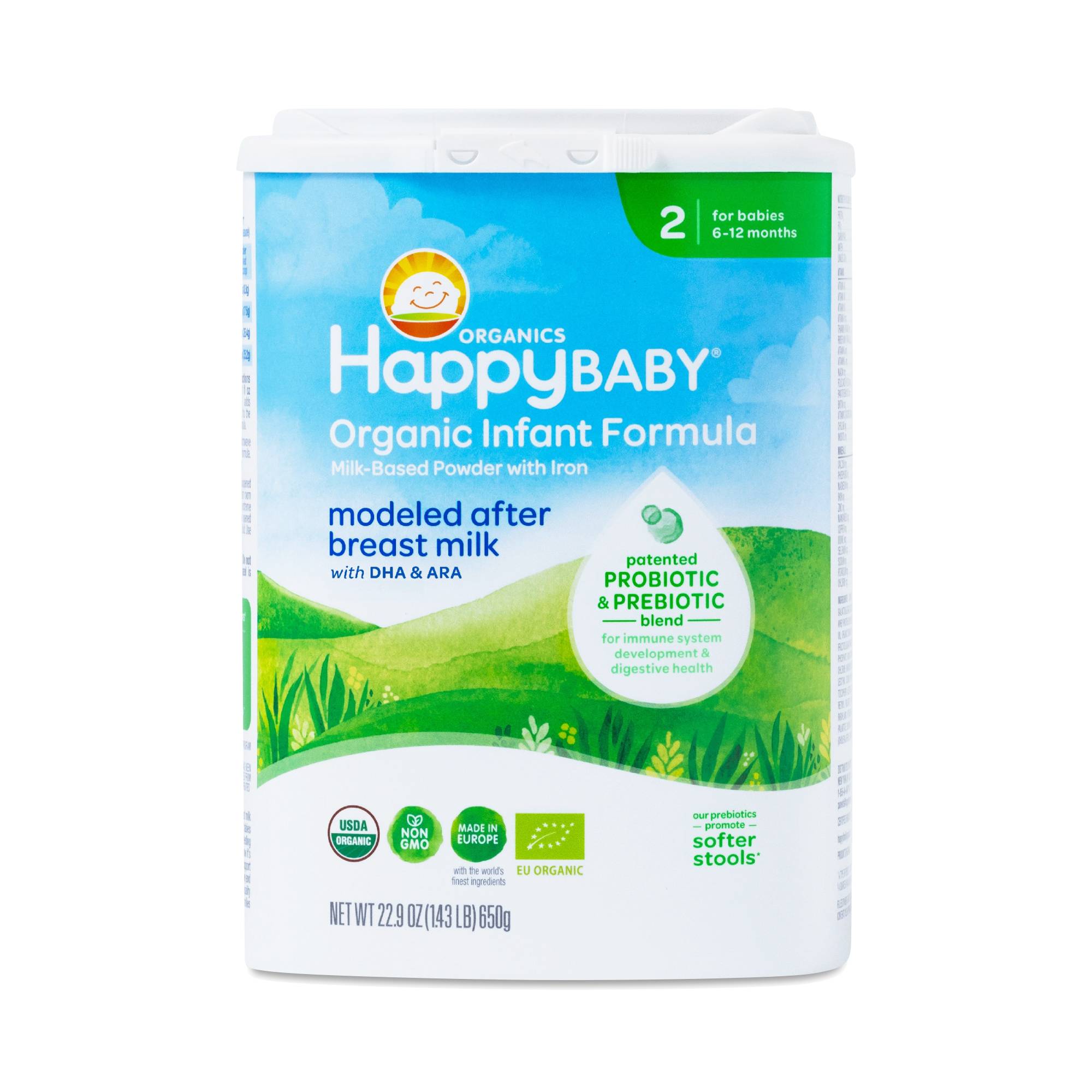 Happy Baby Stage 2 Organic Infant Milk-Based Formula with Iron
