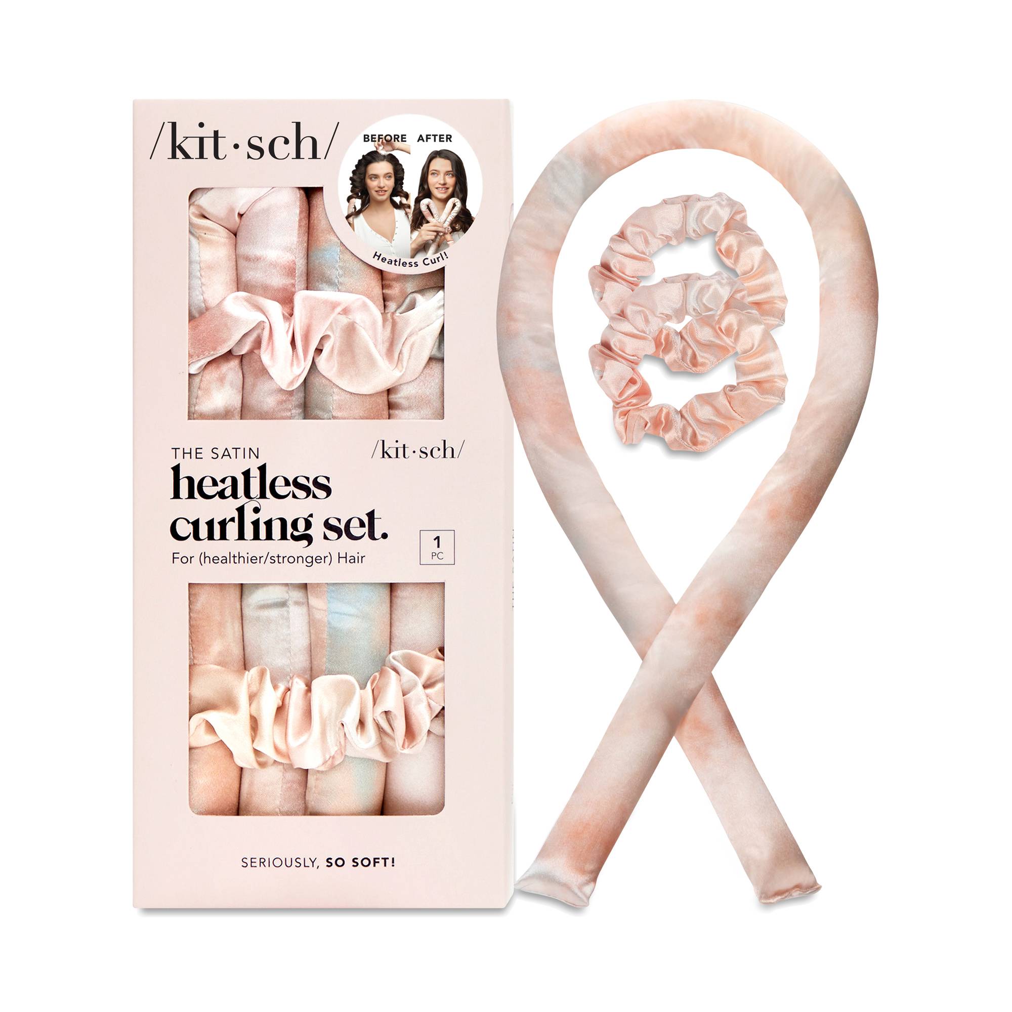 Satin Heatless Curling Set, Sunset Tie Dye