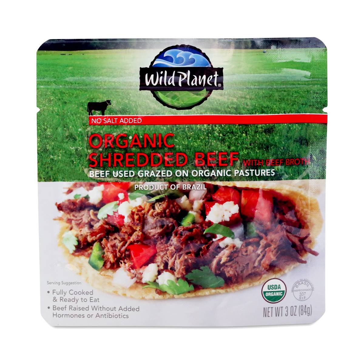 Organic Shredded Beef with Bone Broth, No Salt