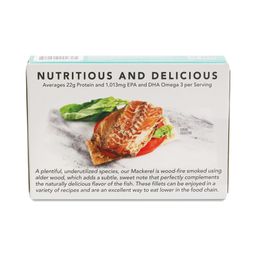 Wild Smoked Mackerel in Extra Virgin Olive Oil, Skinless & Boneless