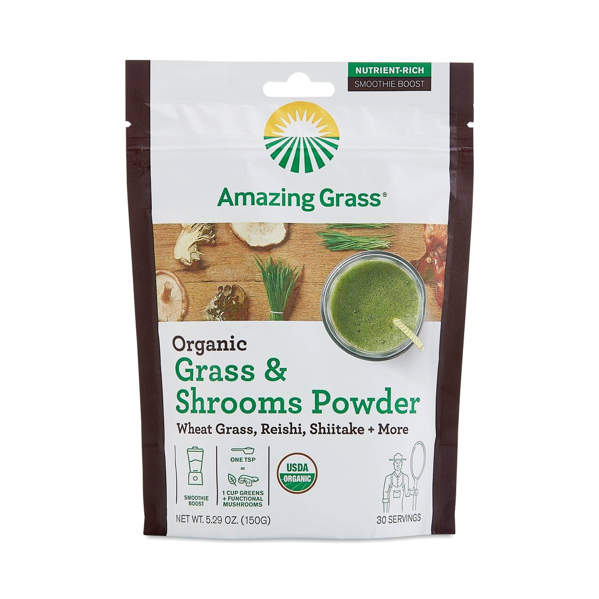 Amazing Grass Organic Grass & Shrooms Powder Thrive Market