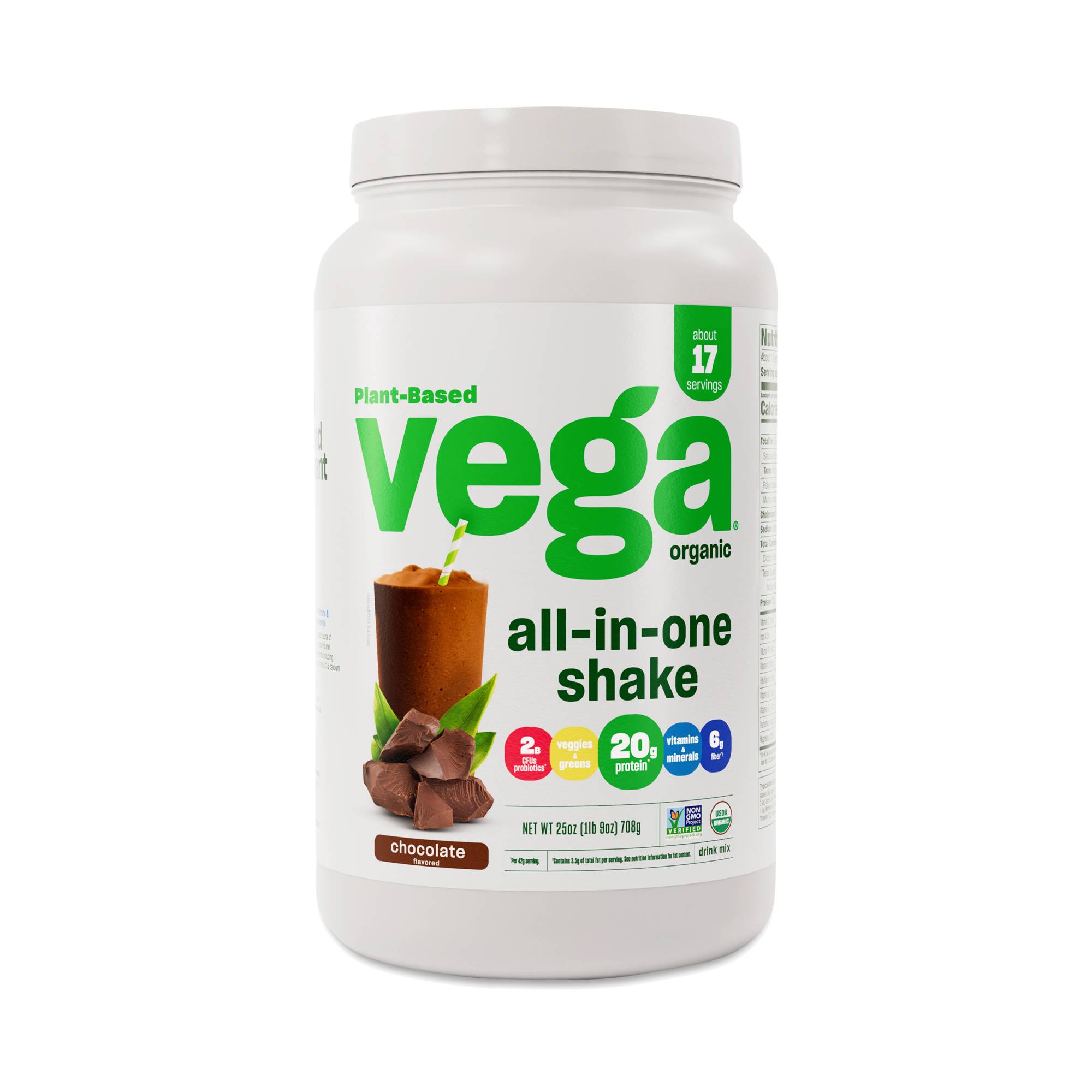 Organic All In One Shake Protein Powder, Chocolate