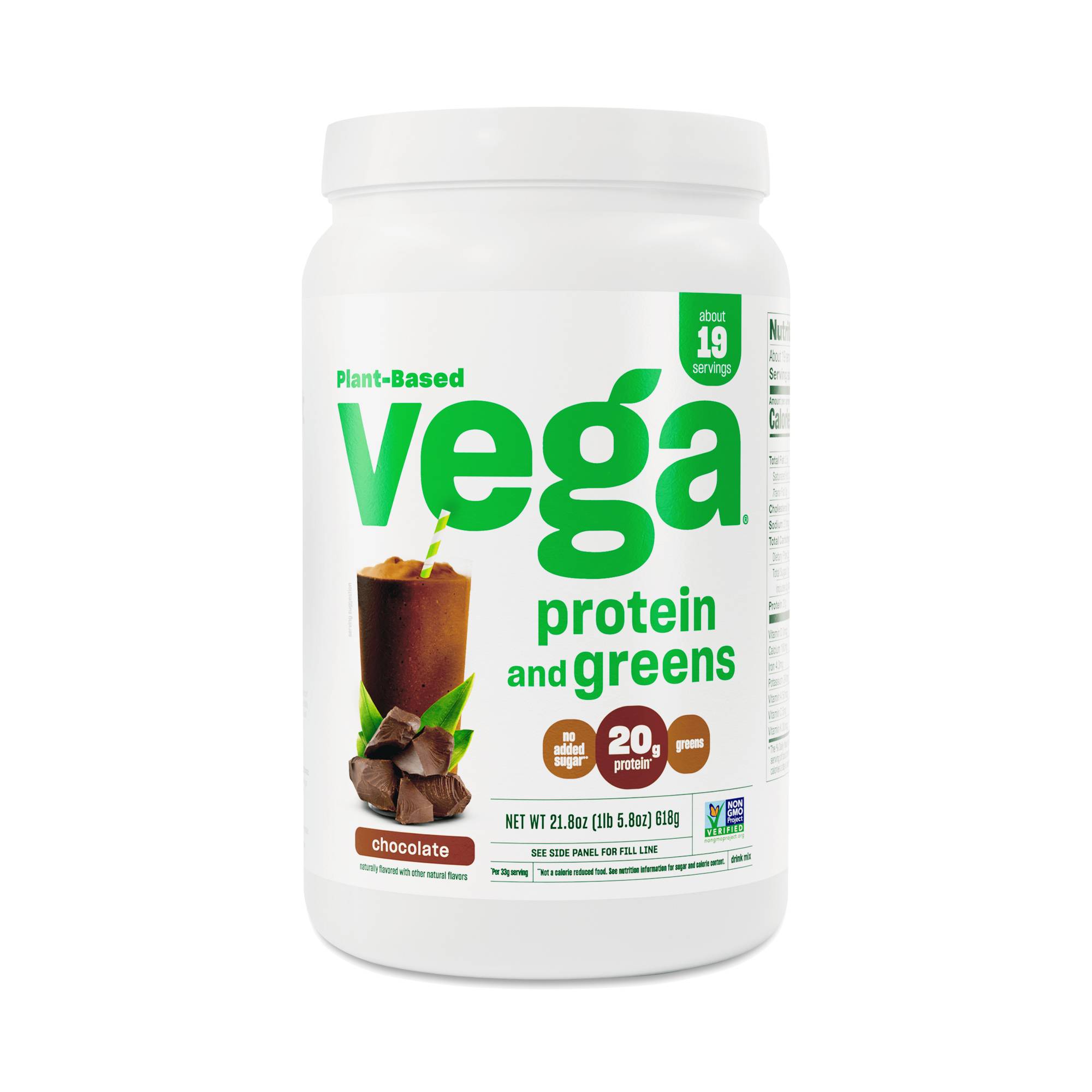Plant-Based Protein Powder and Greens, Chocolate