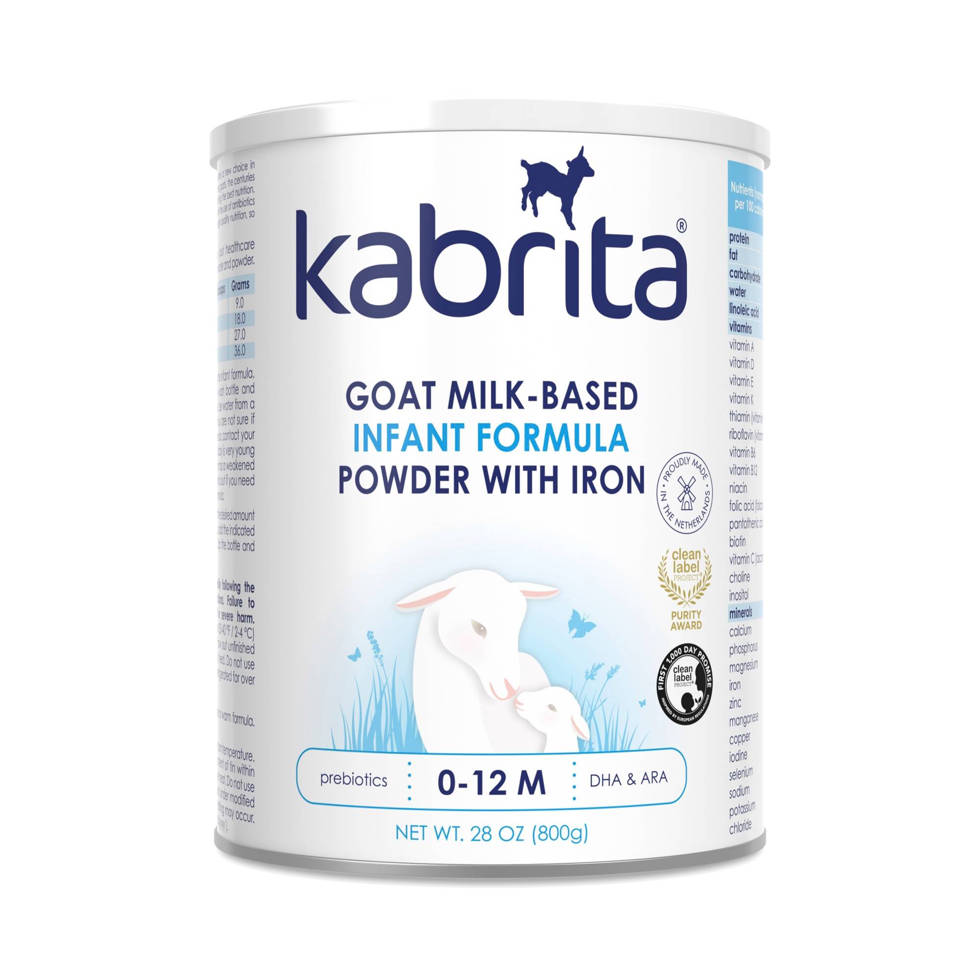 Goat Milk-Based Infant Formula Powder with Iron, 0-12 M