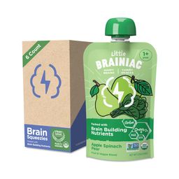 Little Brainiac Brain Squeezies, Apple, Spinach & Pear