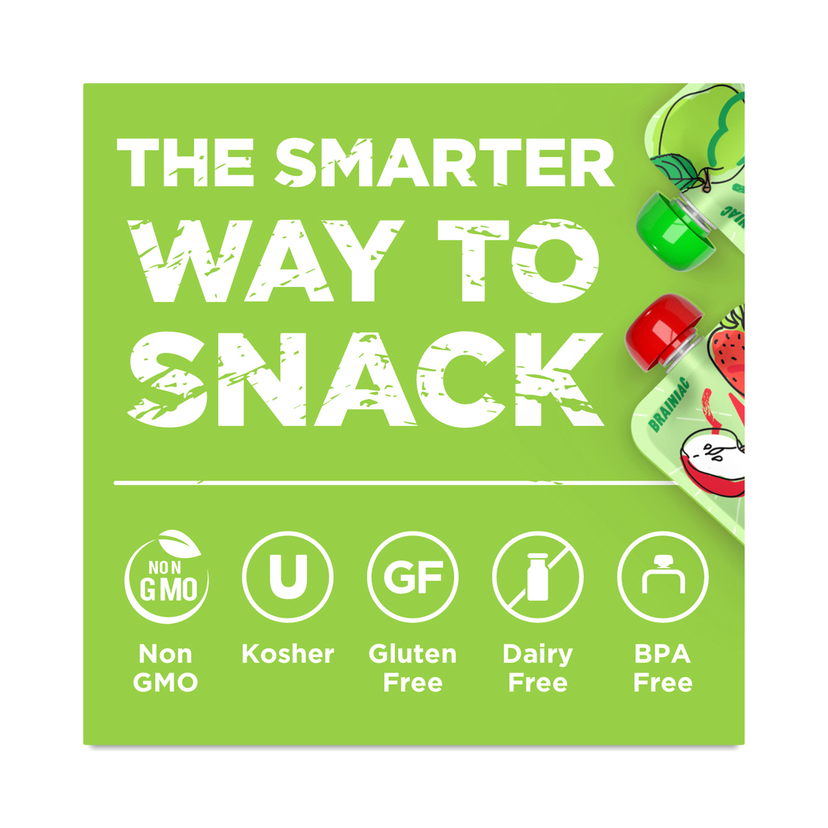 Brainiac Applesauce with BrainPack, Variety Pack Thrive Market