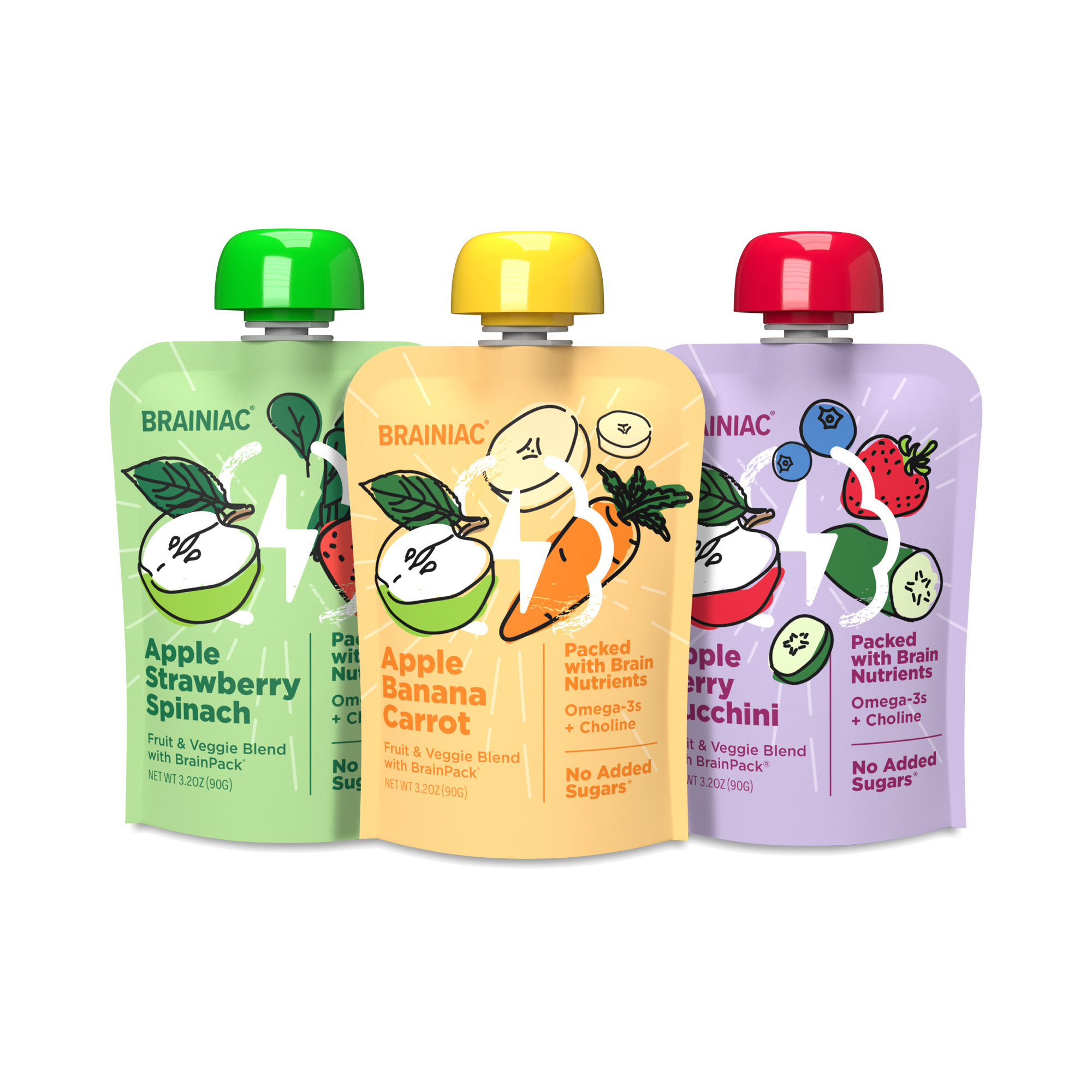 Brainiac Applesauce with BrainPack, Fruit & Veggie Variety