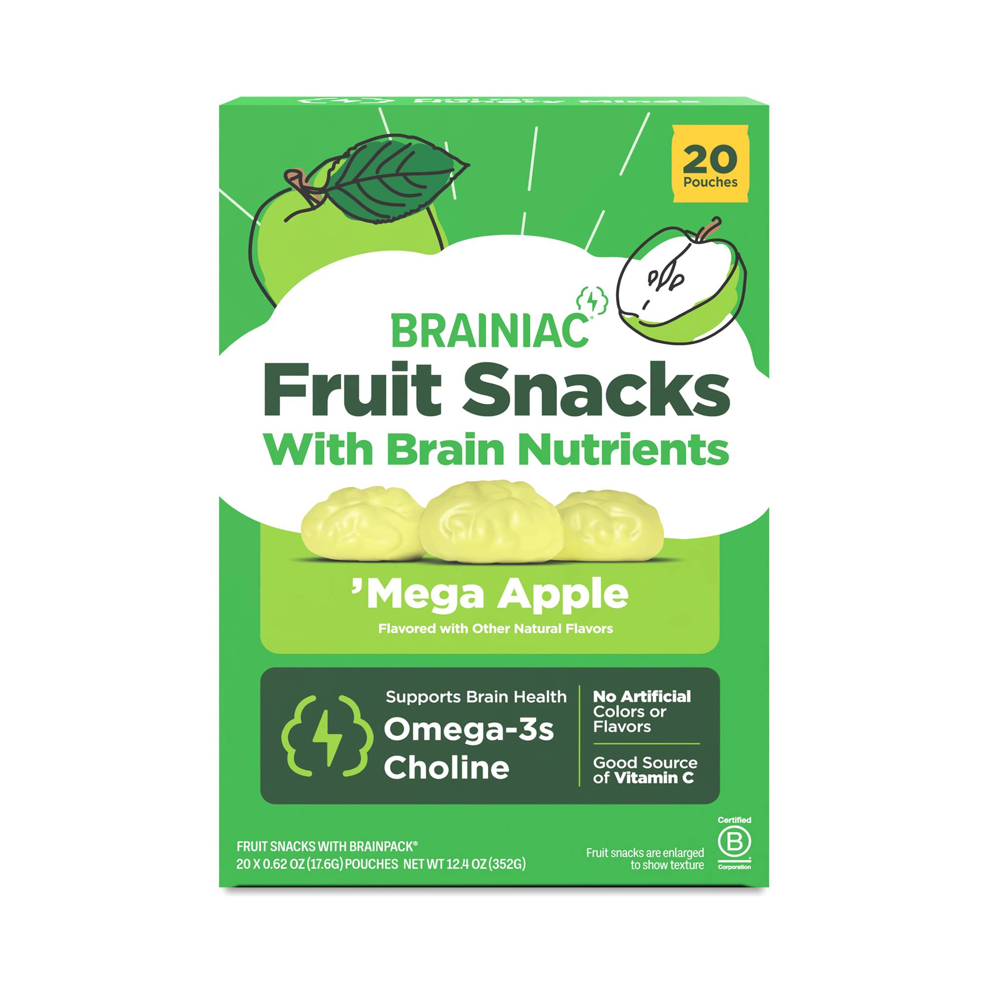 Fruit Snacks With BrainPack, Mega Apple