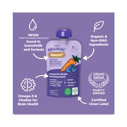 Little Brainiac Neuro+ Super Smoothie, Carrot Blueberry