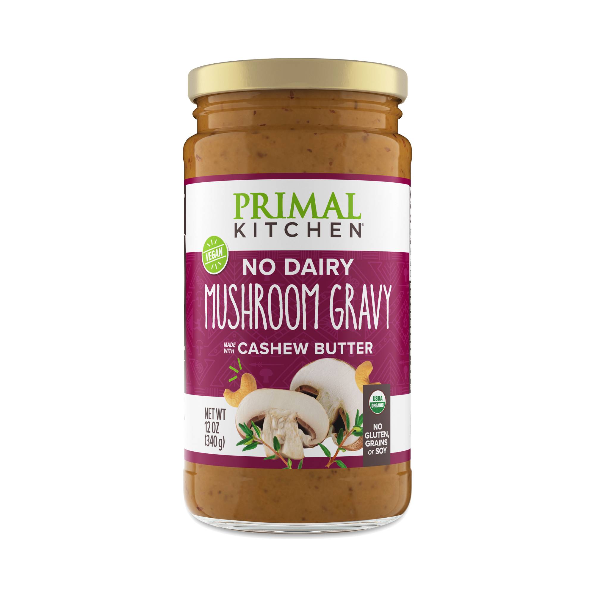 Organic Mushroom Gravy Made With Cashew Butter