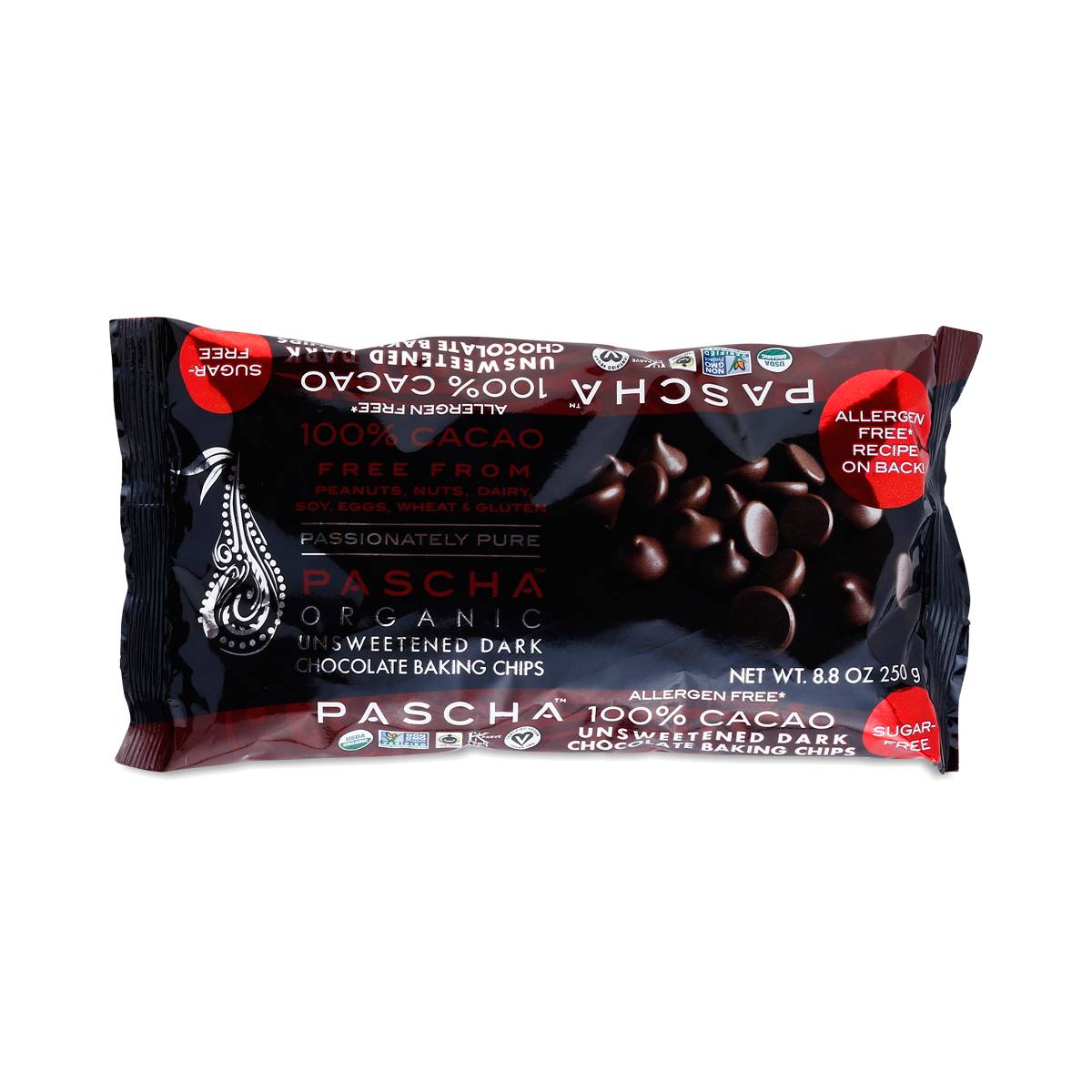 Organic 100 Cacao Unsweetened Dark Chocolate Chips Thrive Market