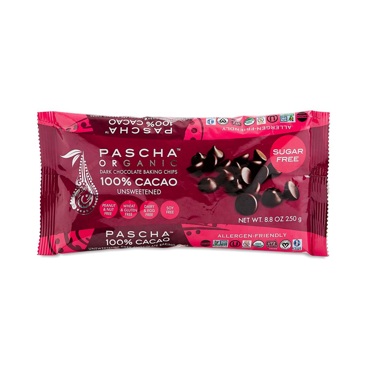 Organic 100 Cacao Unsweetened Dark Chocolate Chips Thrive Market
