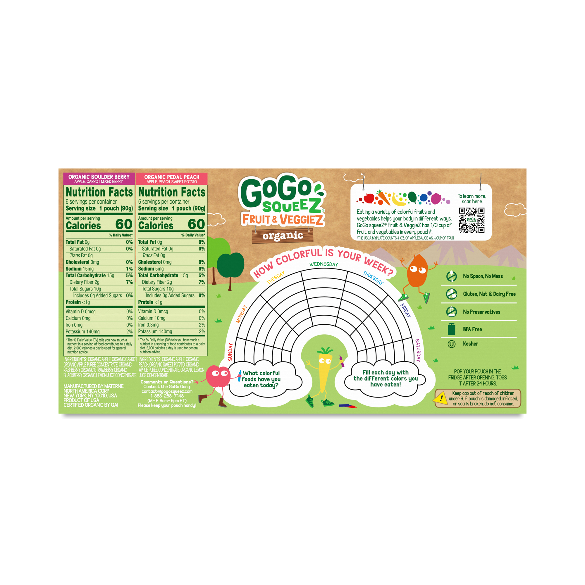 GoGo squeeZ Organic Fruit & Veggie Applesauce Variety Pack