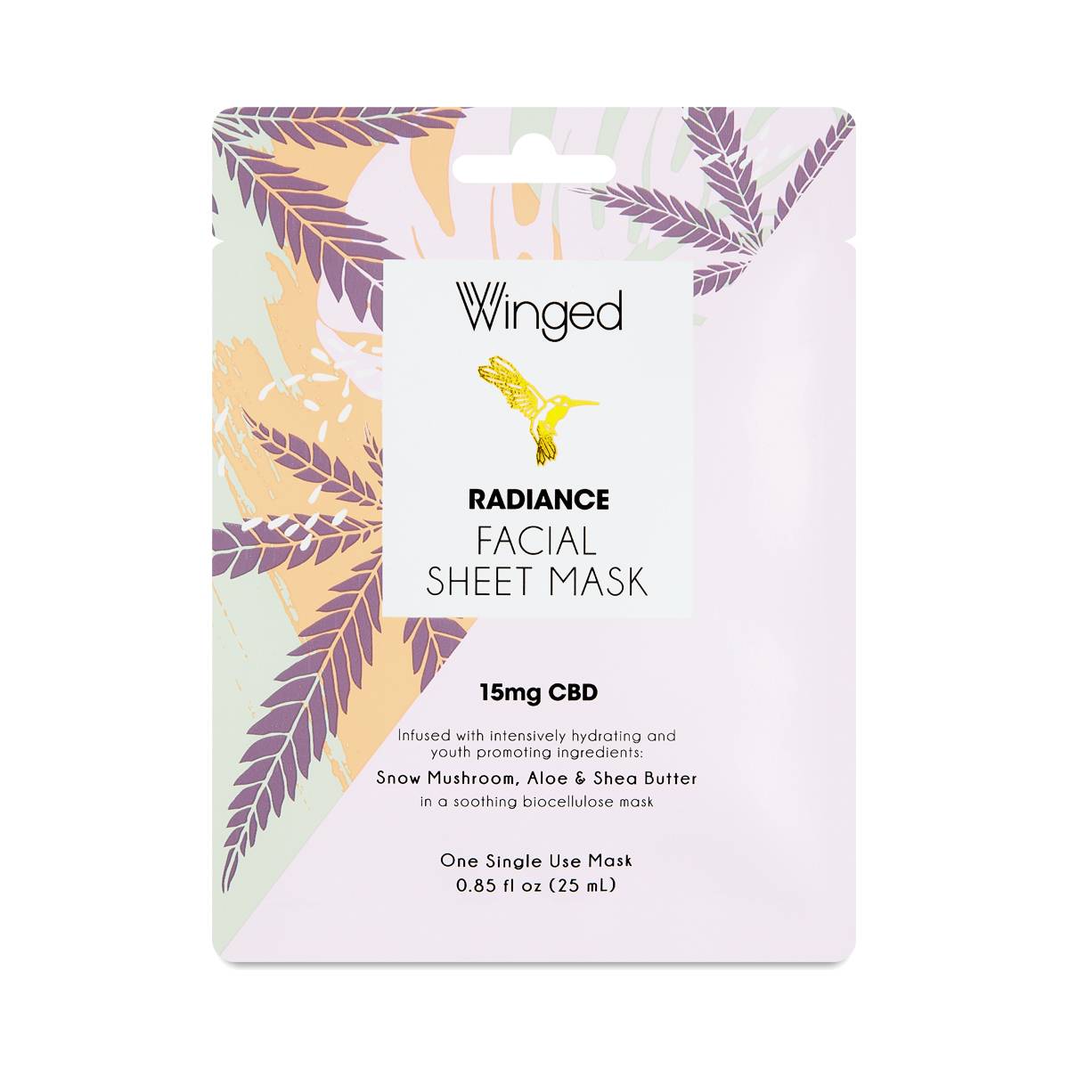 Radiance CBD Facial Sheet Mask, 15 mg