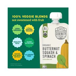 Organic Butternut Squash & Spinach with Olive Oil Baby Food