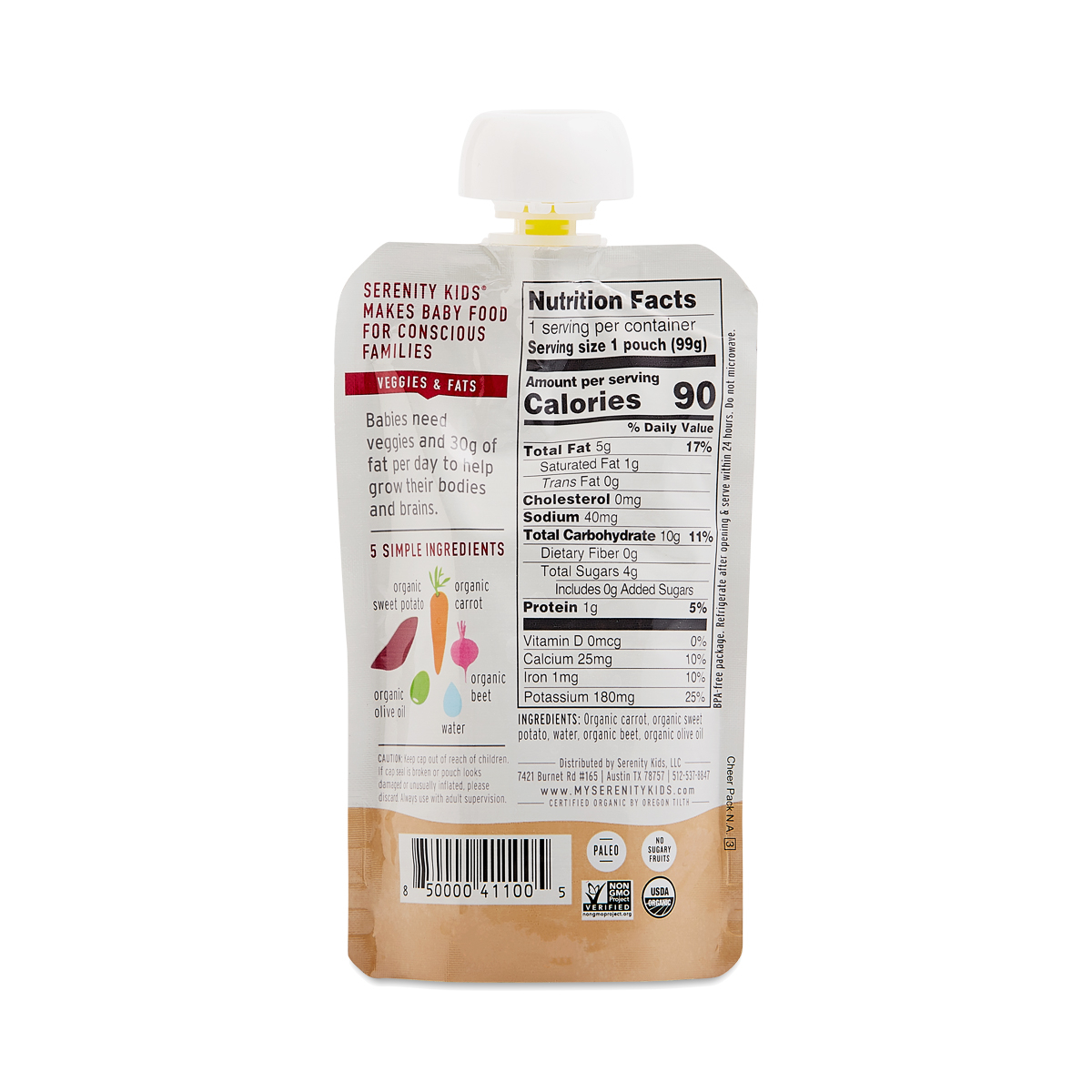 Serenity Kids Organic Roots with Sweet Potato, Carrot, Beet, and Olive