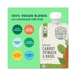 Organic Carrots & Spinach with Basil and Olive Oil Baby Food