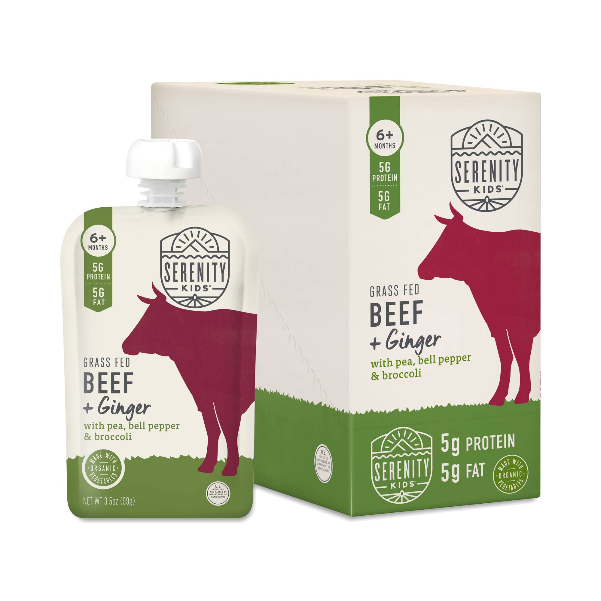 Grass Fed Beef with Organic Ginger, Red Pepper, Broccoli & Peas Baby Food