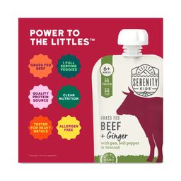 Grass Fed Beef with Organic Ginger, Red Pepper, Broccoli & Peas Baby Food