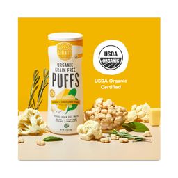 Organic Grain Free Puffs, Grass Fed Cheddar & Cauliflower Spinach