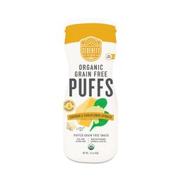 Organic Grain Free Puffs, Grass Fed Cheddar & Cauliflower Spinach