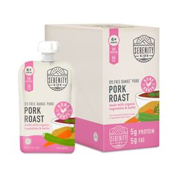 Baby Food Pouches, Free Range Pork Roast with Bone Broth, Organic Vegetables & Herbs