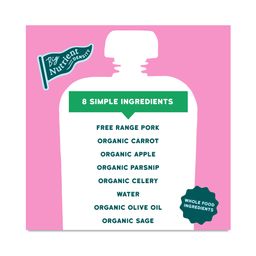 Baby Food Pouches, Free Range Pork + Apple with Carrots & Sage