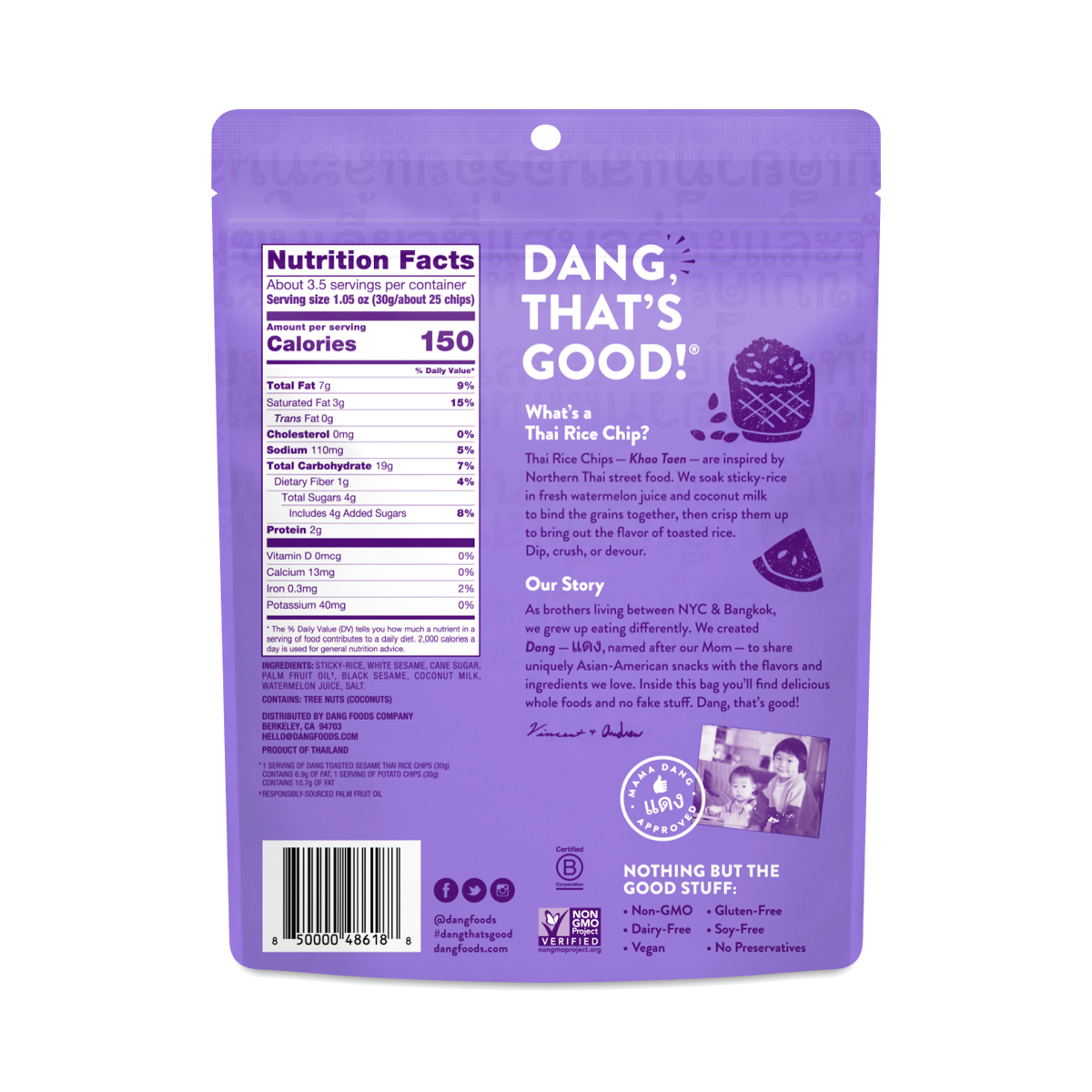 Dang Toasted Sesame Thai Rice Chips Thrive Market