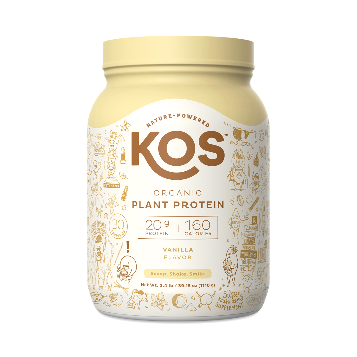 KOS Naturals Organic Plant-Based Protein Powder, Vanilla | Thrive Market