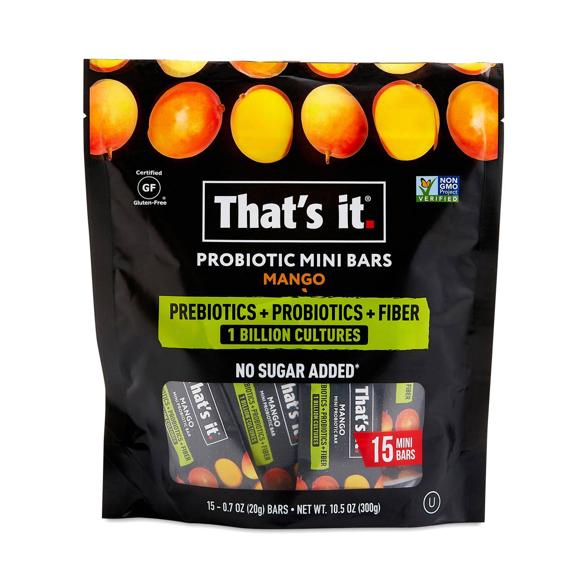 Probiotic Mini Fruit Bars, Mango