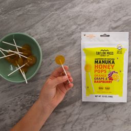 Manuka Honey Pops UMF10+, Orange, Grape & Raspberry