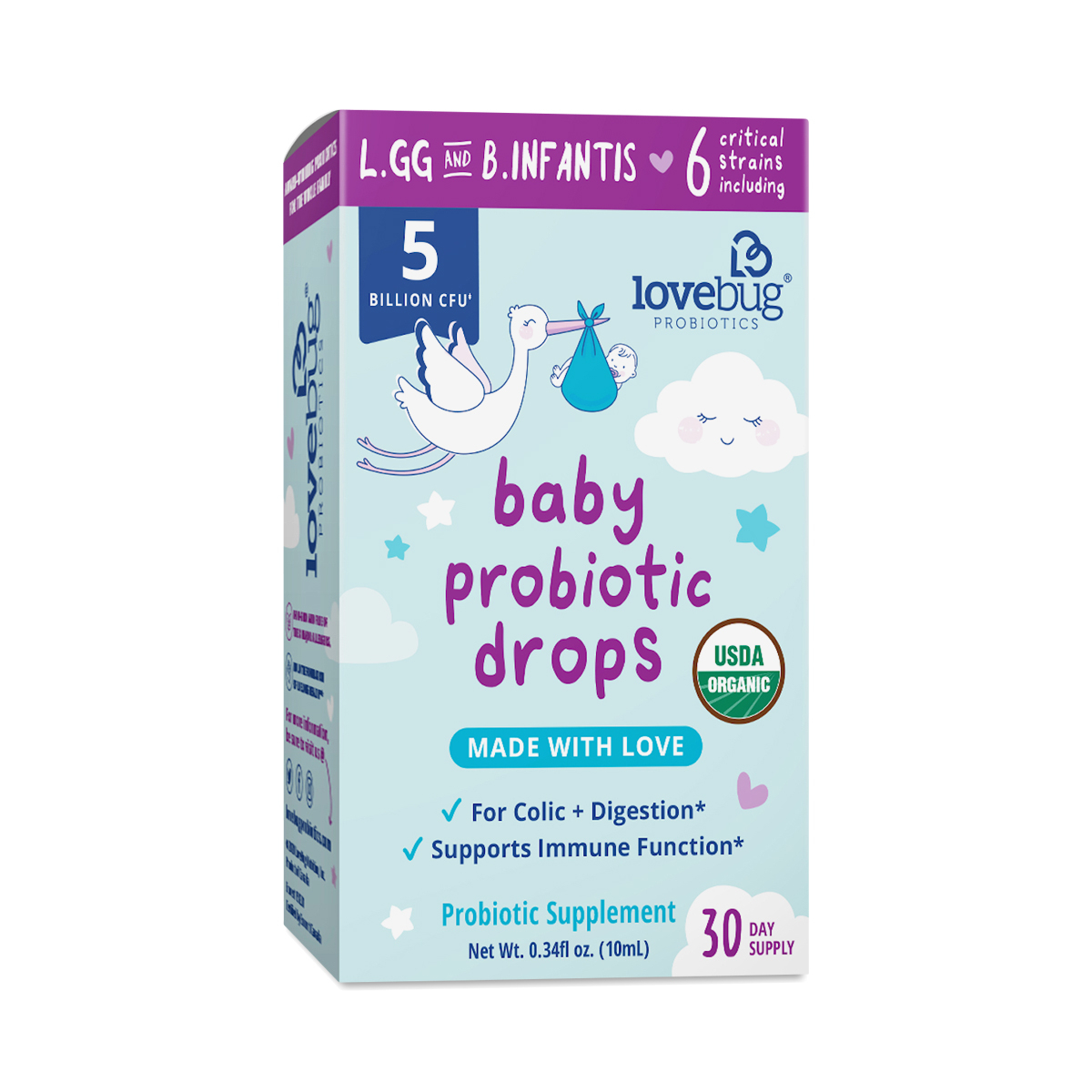 LoveBug Probiotics Organic Baby Probiotic Drops | Thrive Market