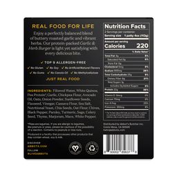 Protein Veggie Burger, Garlic & Herb