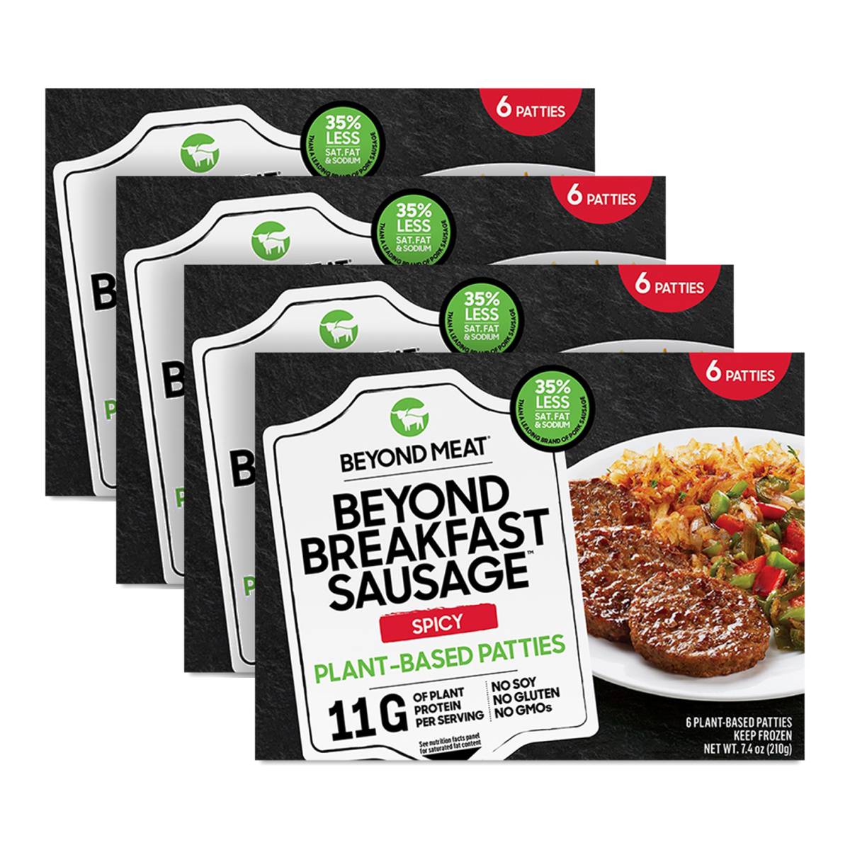 Beyond Breakfast Sausage Plant-Based Patties, Spicy, 4 Pack