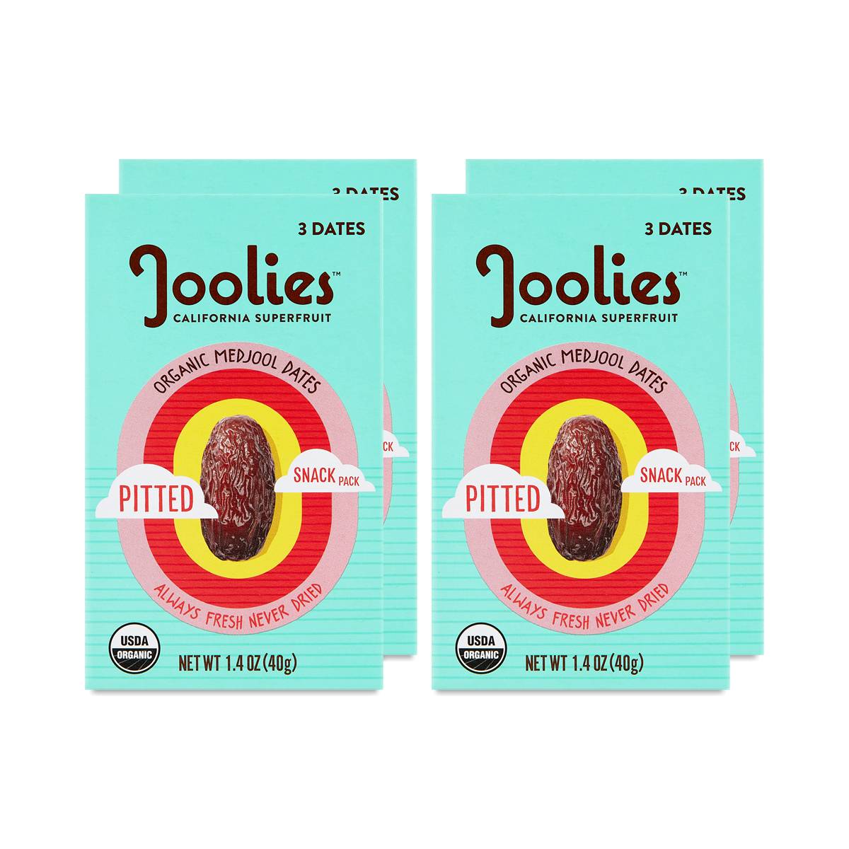Joolies Organic Pitted Date Snack Pack 4ct Thrive Market
