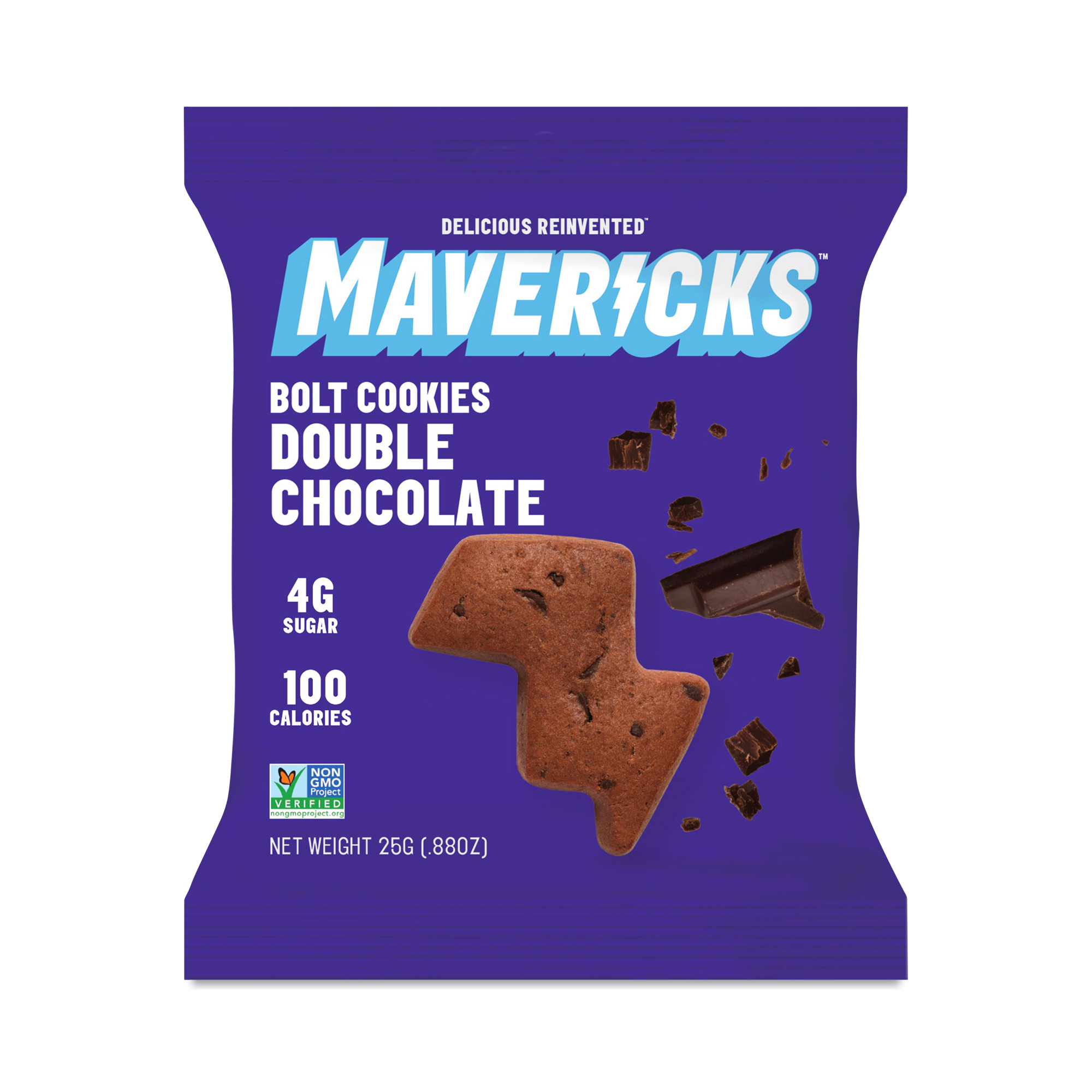 Mavericks Snacks Bolt Cookies Snack Packs, Double Chocolate