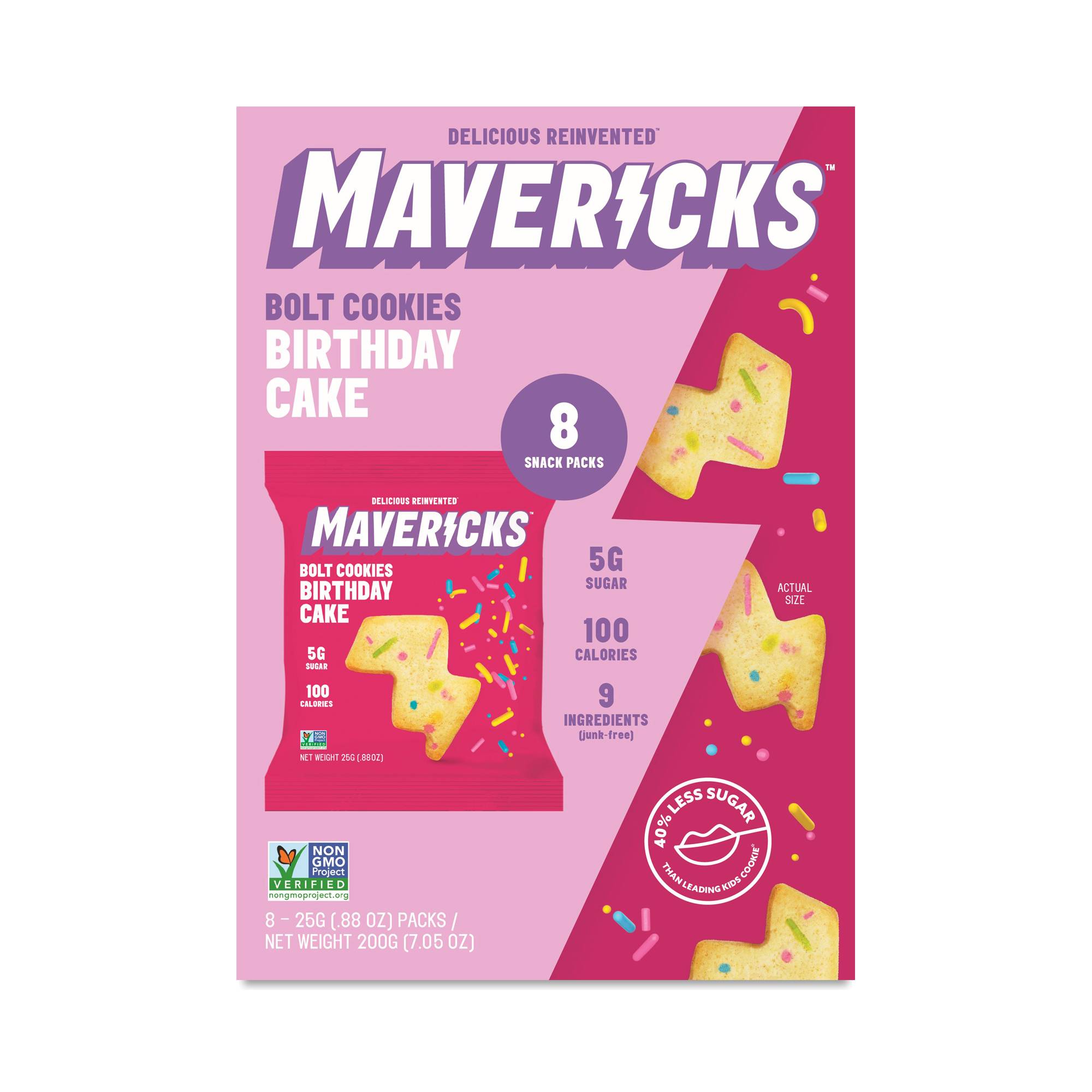 Bolt Cookies Snack Packs, Birthday Cake