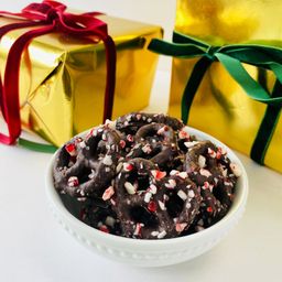 Dark Chocolate Covered Pretzels, Peppermint