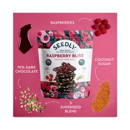 Raspberry Bliss, Organic Dark Chocolate Bark