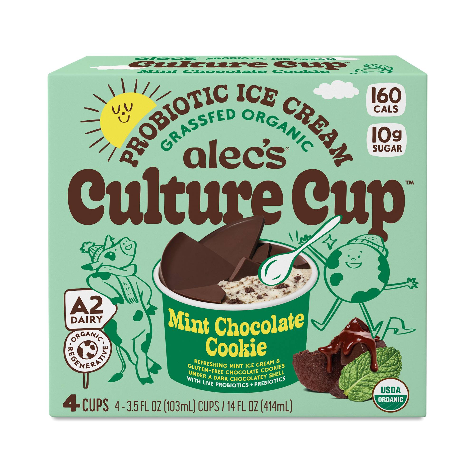 Organic Mint Chocolate Cookie Probiotic Ice Cream Cups