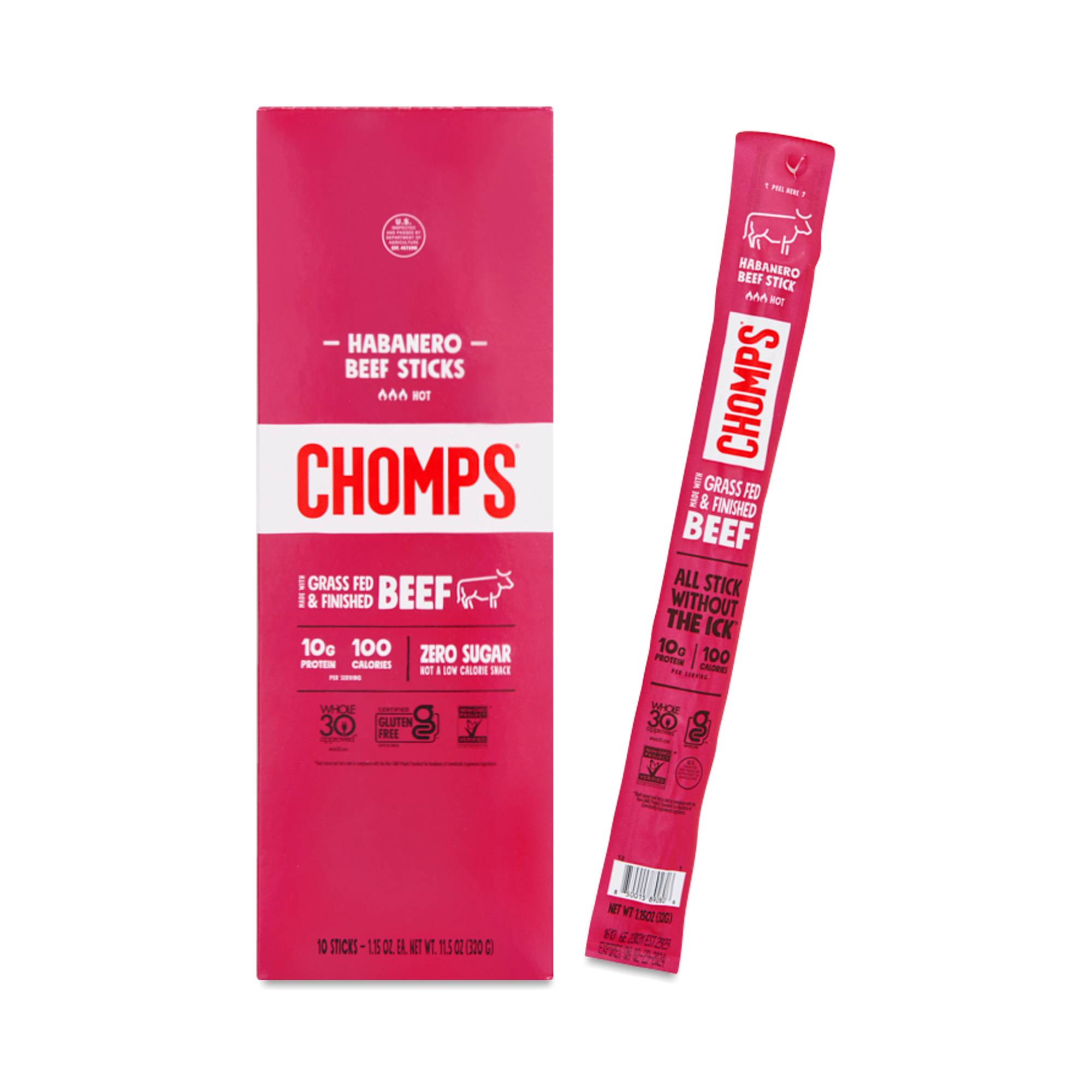 Grass-Fed Beef Sticks, Habanero