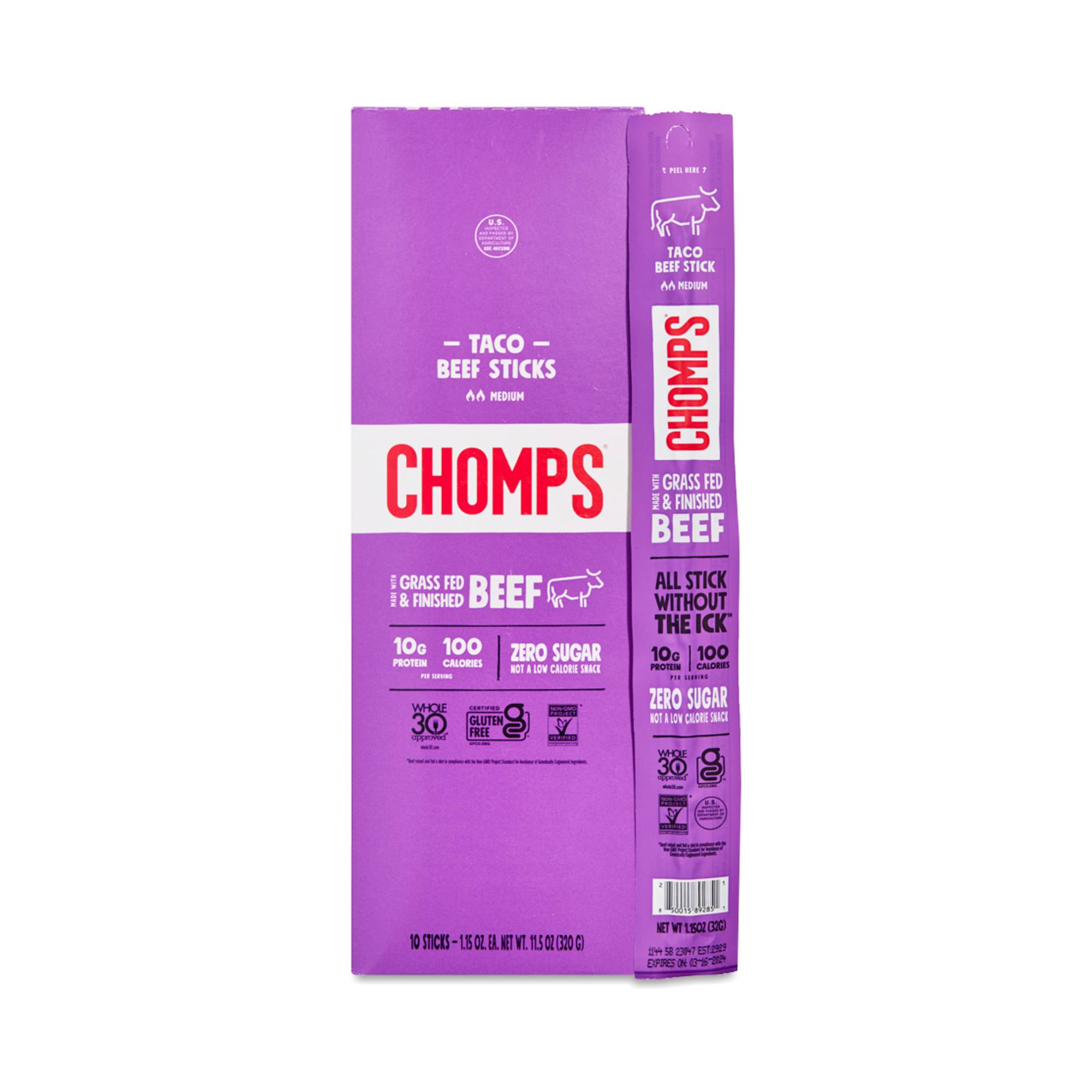 Grass-Fed Beef Sticks, Taco