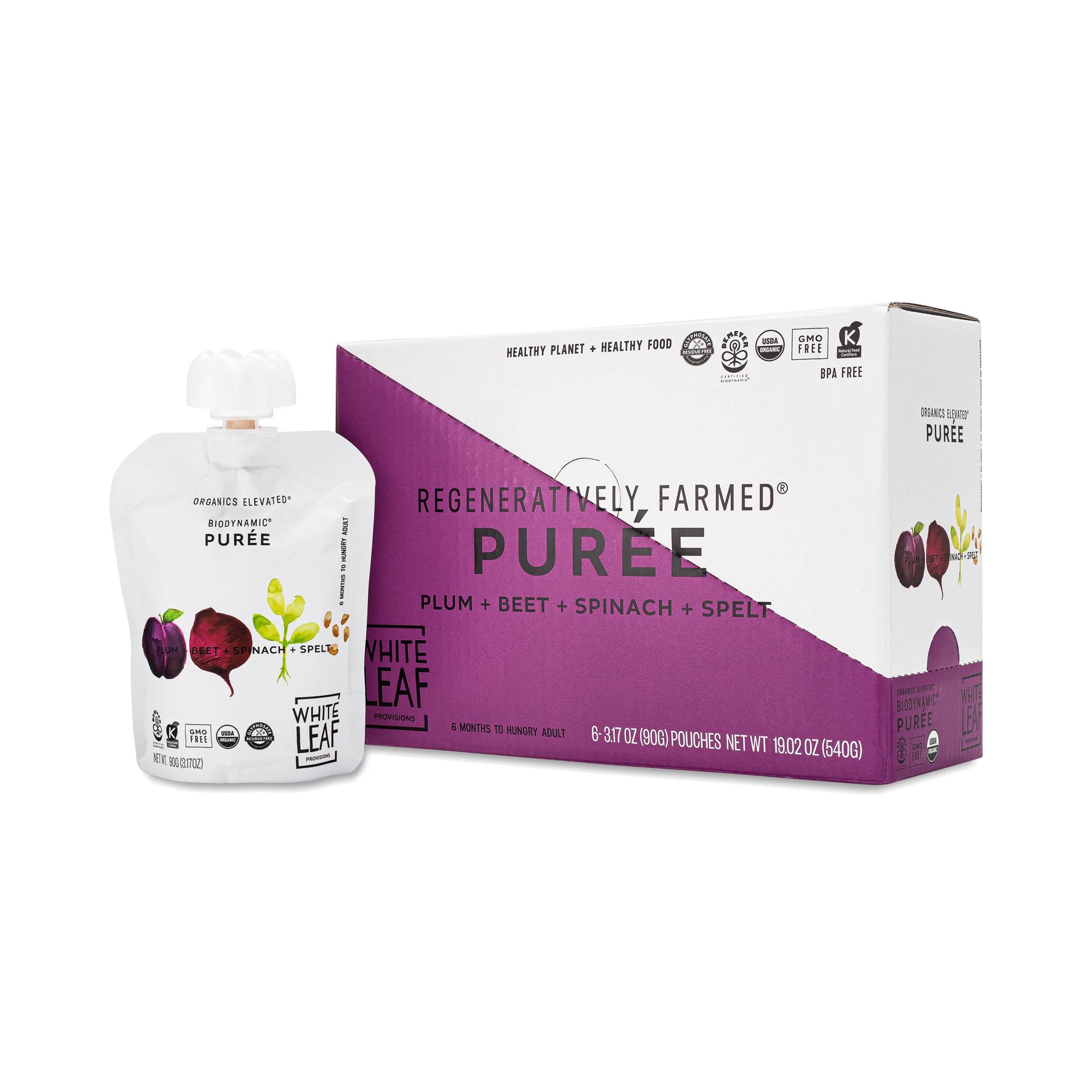 Biodynamic Baby Food, Plum, Beet, Spinach & Spelt