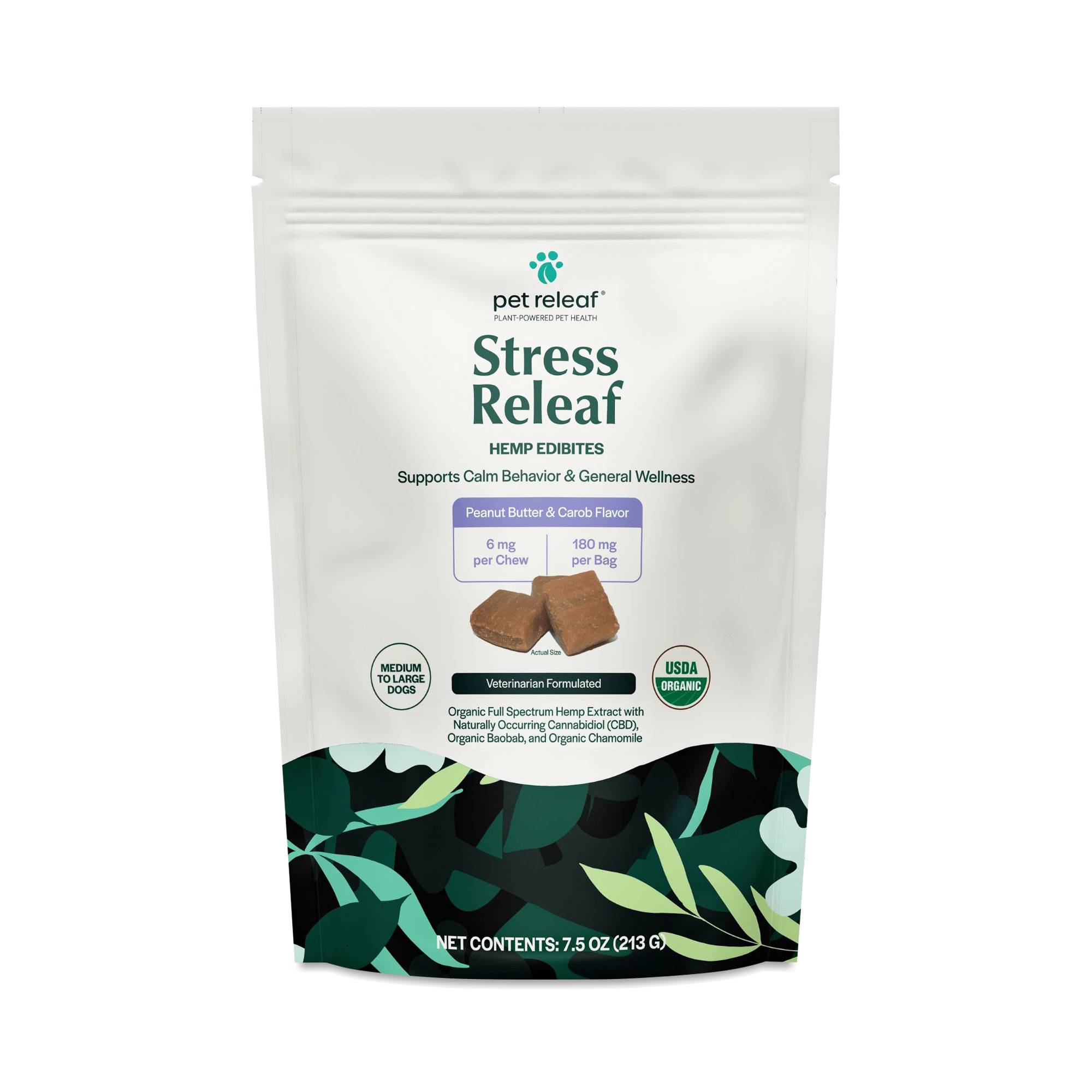 Stress Releaf, Peanut Butter Carob, Medium & Large Dogs