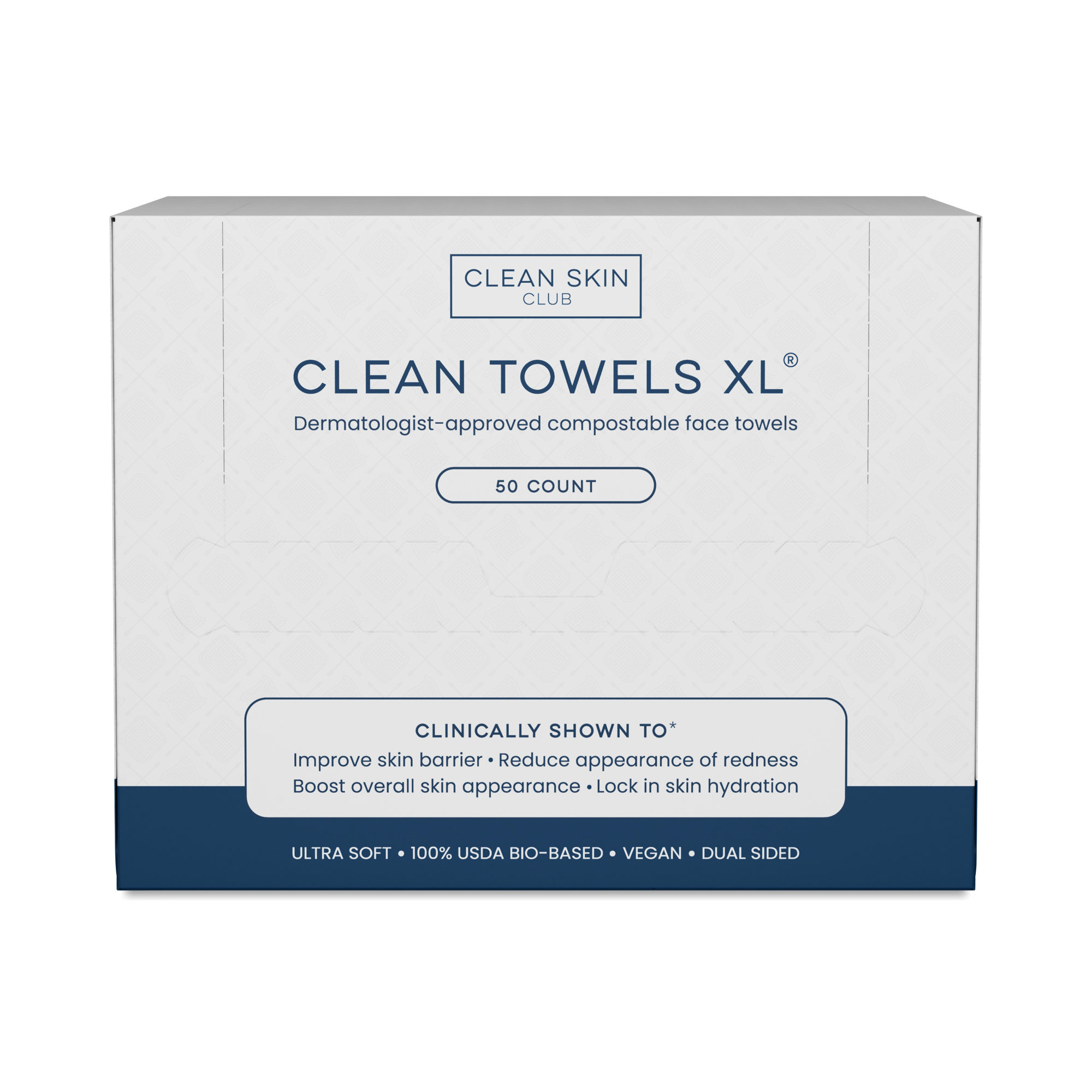 Clean Skin Club Clean Towels XL Disposable Face Towels Original 50 count